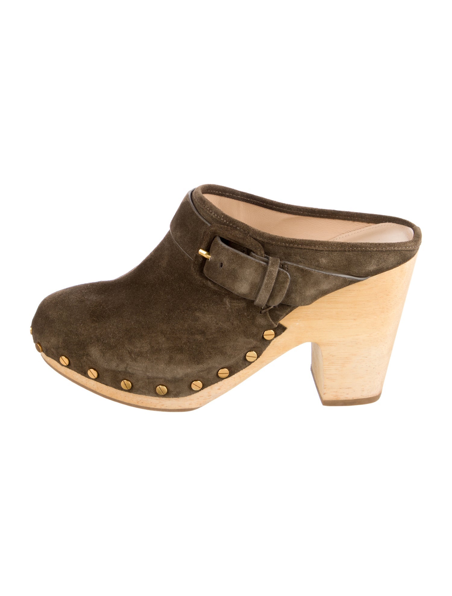 Veronica Beard Suede Studded Accents Mules
