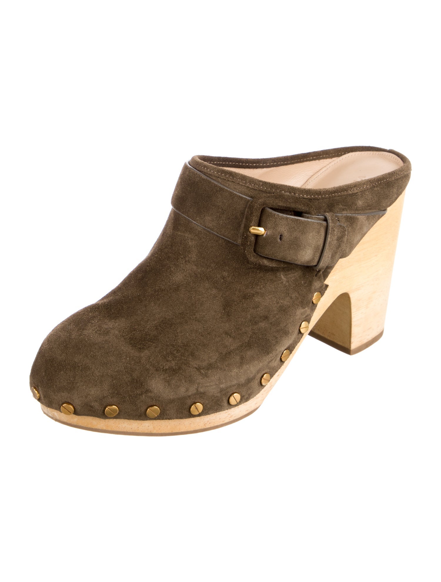 Veronica Beard Suede Studded Accents Mules
