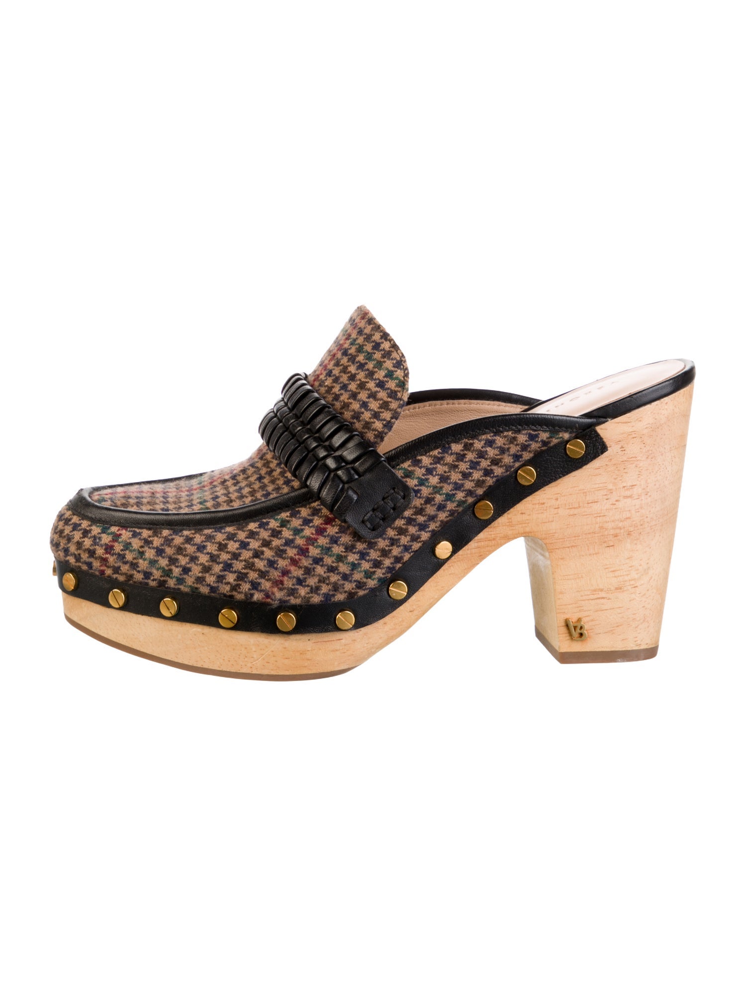 Veronica Beard Tweed Houndstooth Print Mary Jane Flats