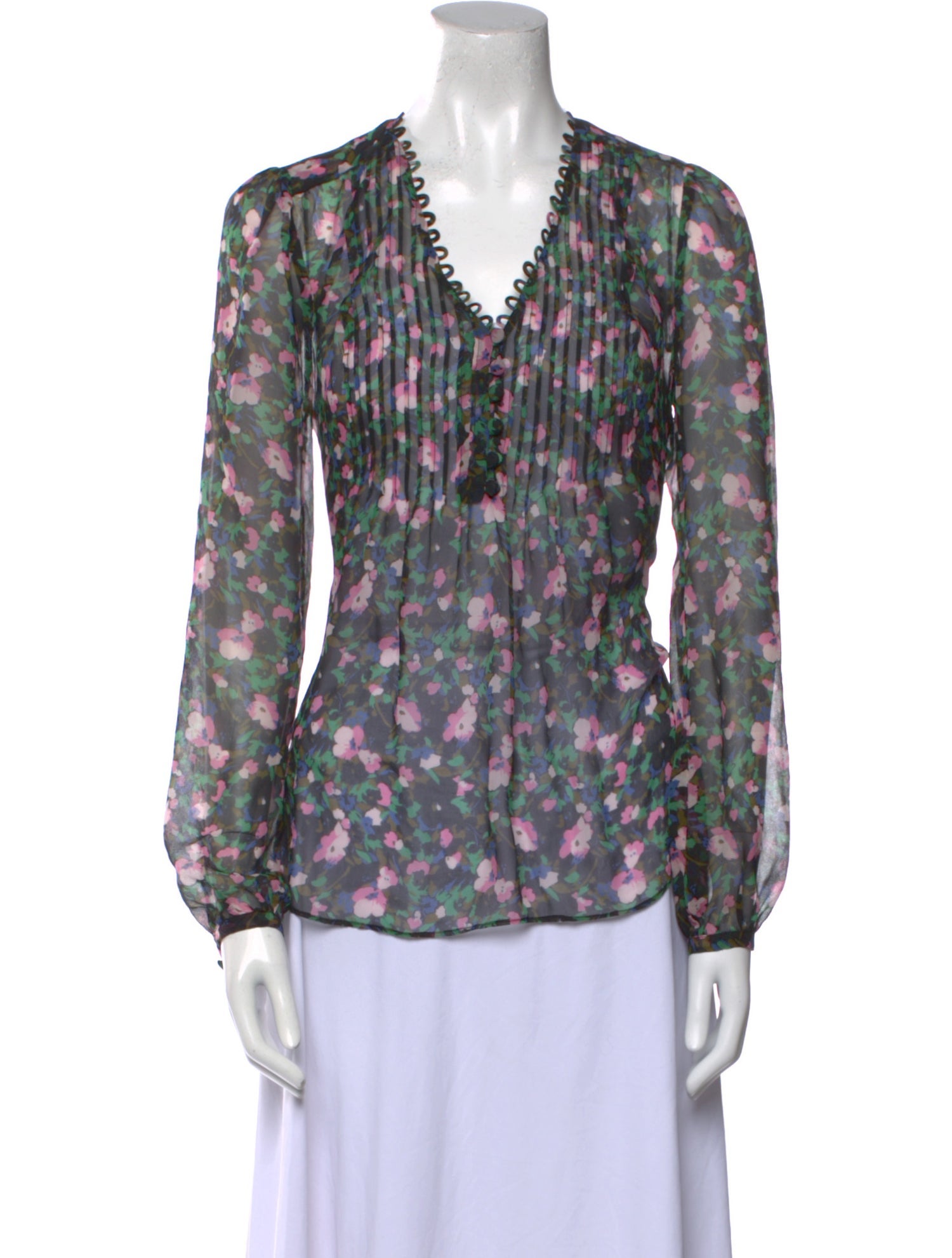 Veronica Beard Silk Floral Print Blouse