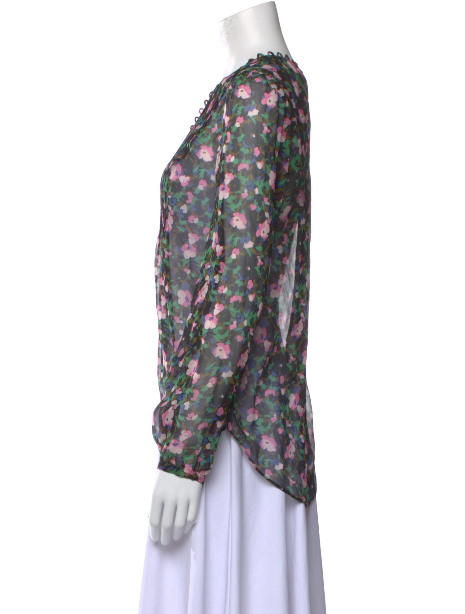 Veronica Beard Silk Floral Print Blouse