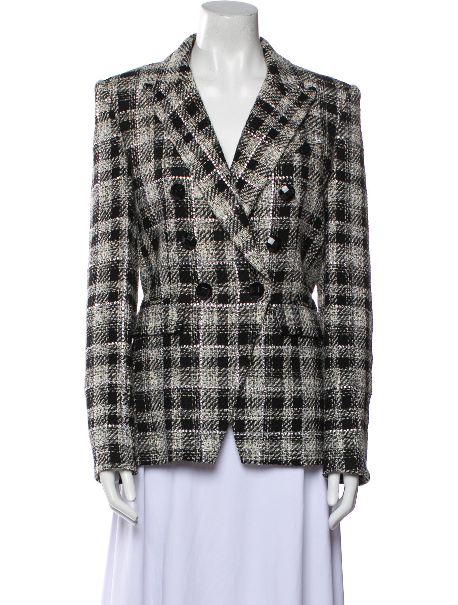 Veronica Beard Plaid Print Blazer