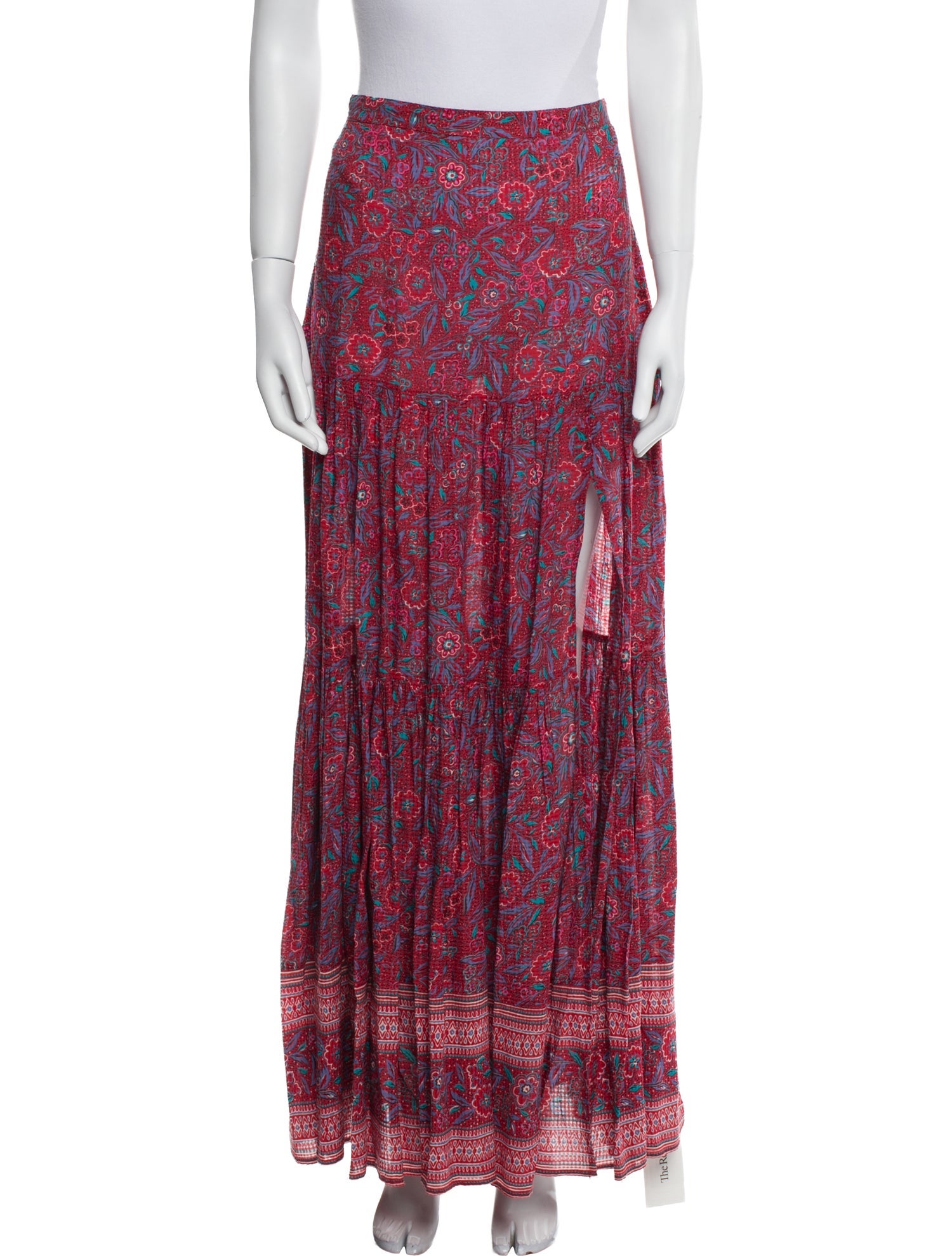 Veronica Beard Floral Print Long Skirt