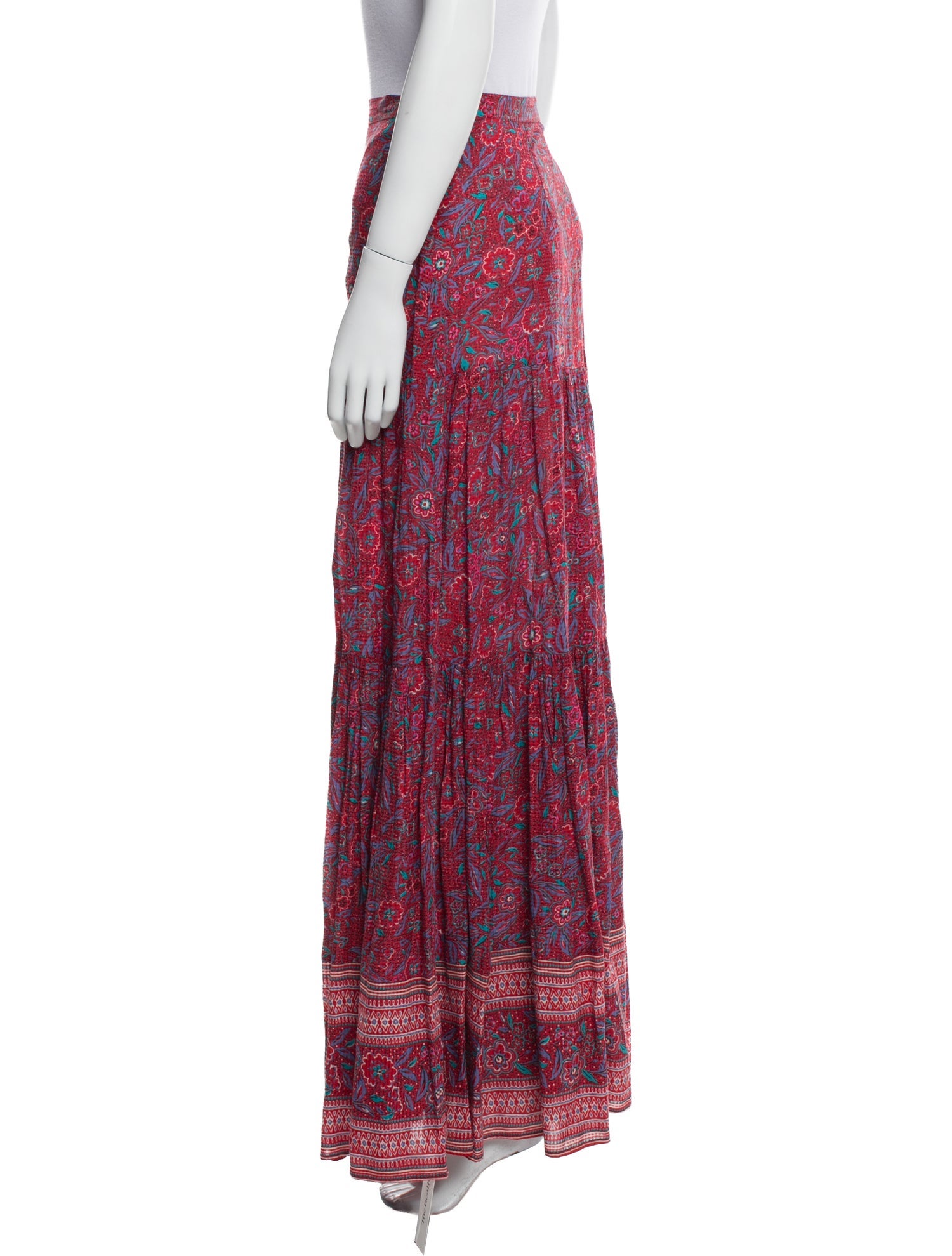 Veronica Beard Floral Print Long Skirt