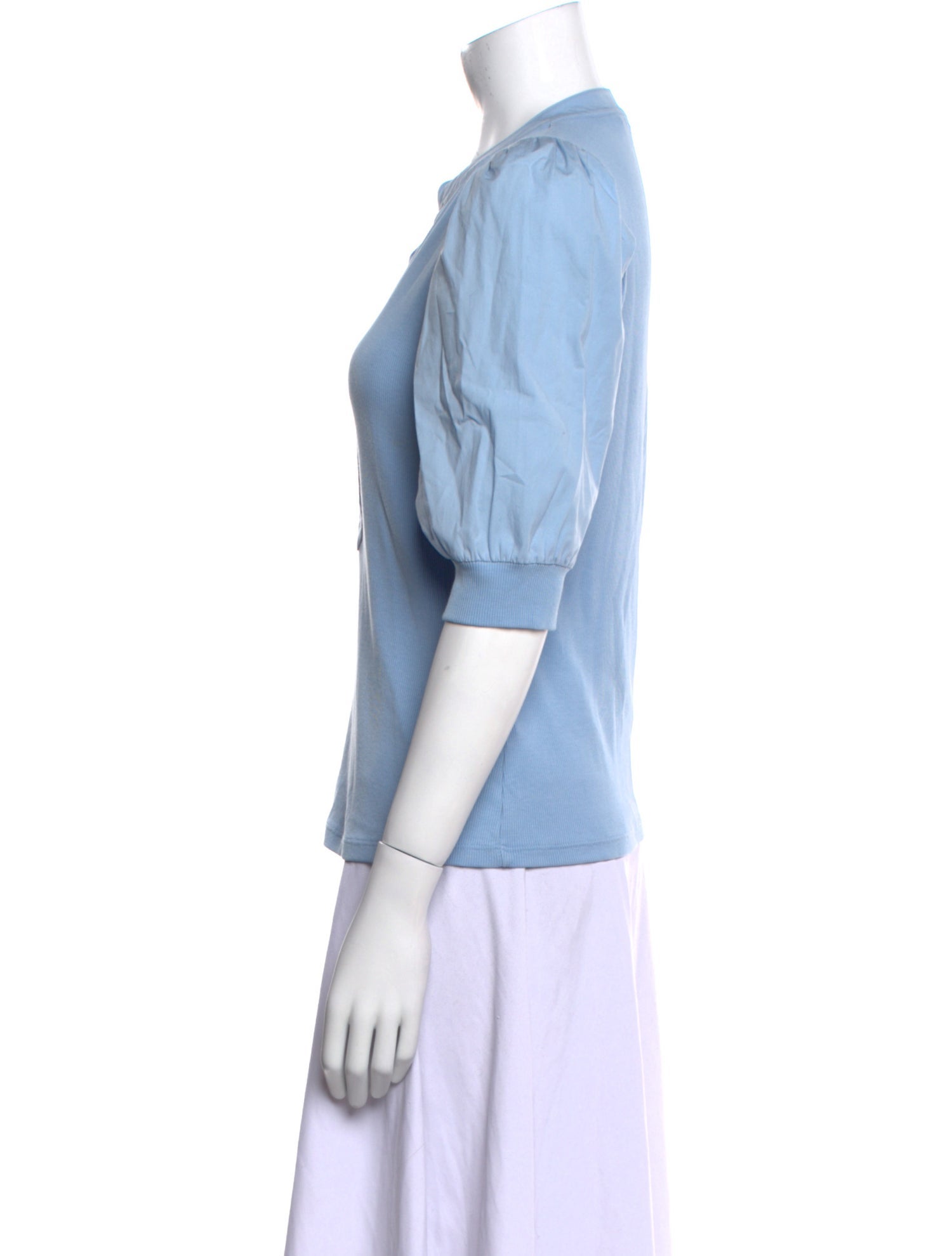 Veronica Beard V-Neck Three-Quarter Sleeve Polo