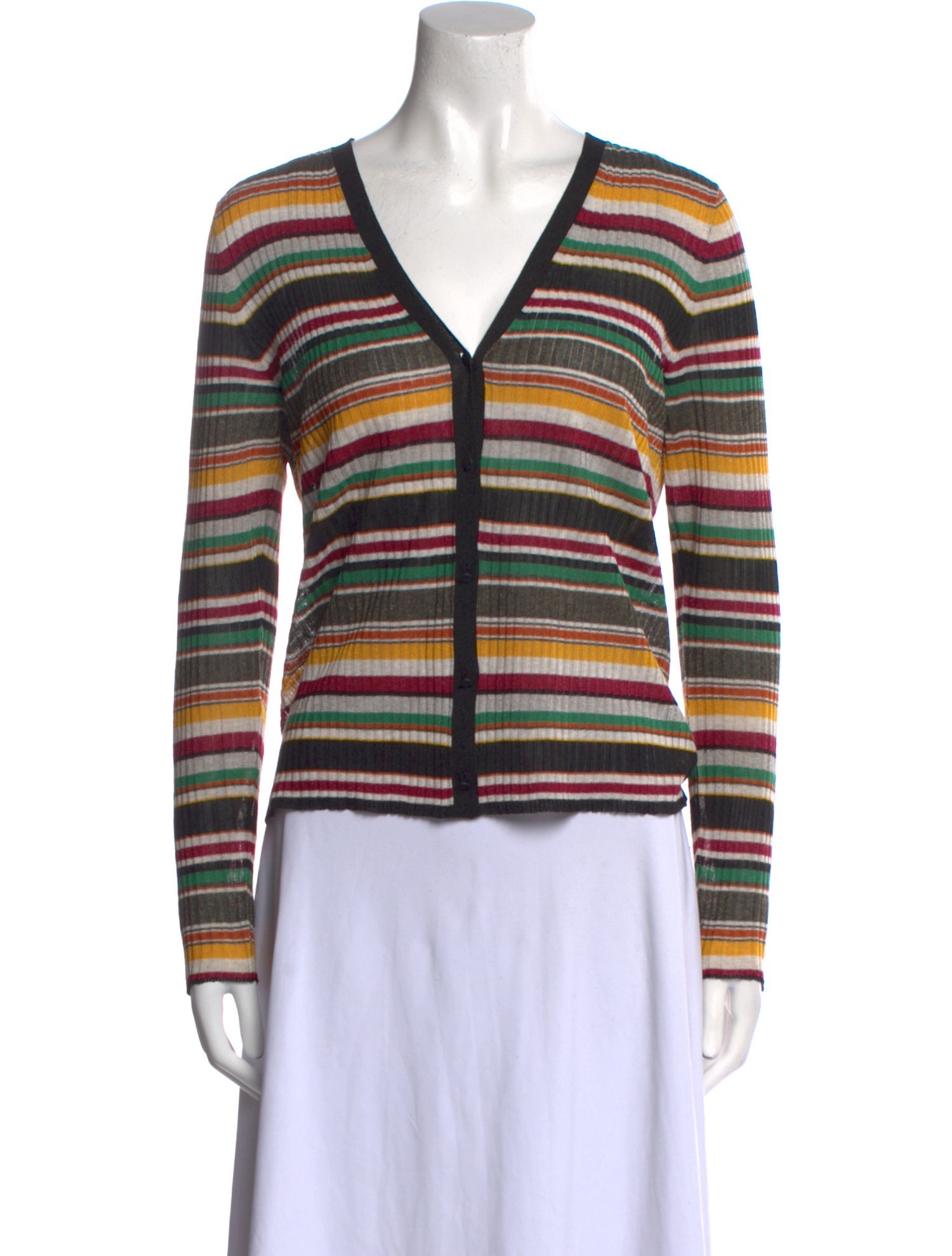 Veronica Beard Striped V-Neck Sweater w/ Tags