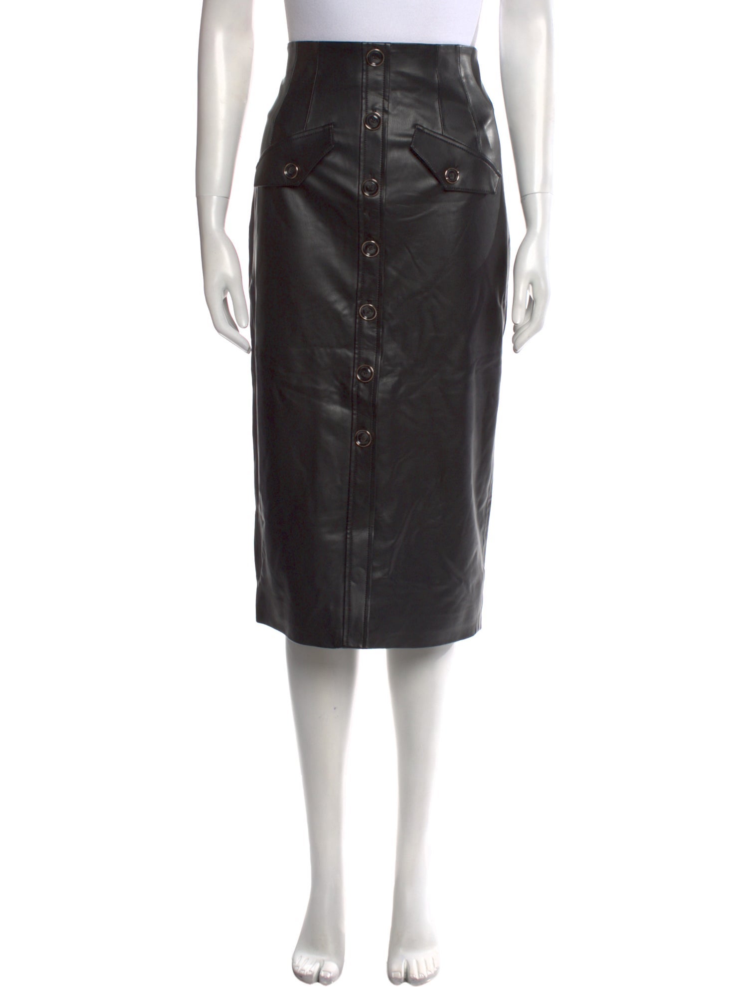 Veronica Beard Leather Trim Embellishment Knee-Length Skirt w/ Tags