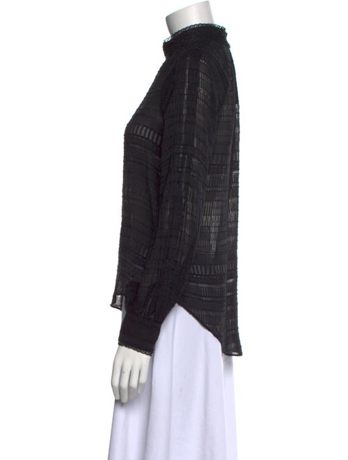 Veronica Beard Mock Neck Long Sleeve Blouse