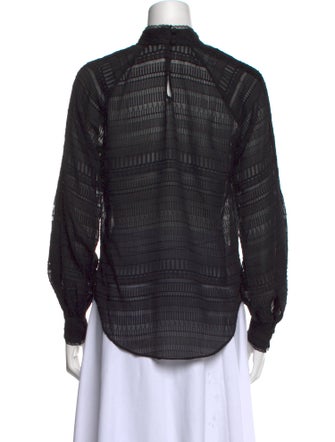 Veronica Beard Mock Neck Long Sleeve Blouse