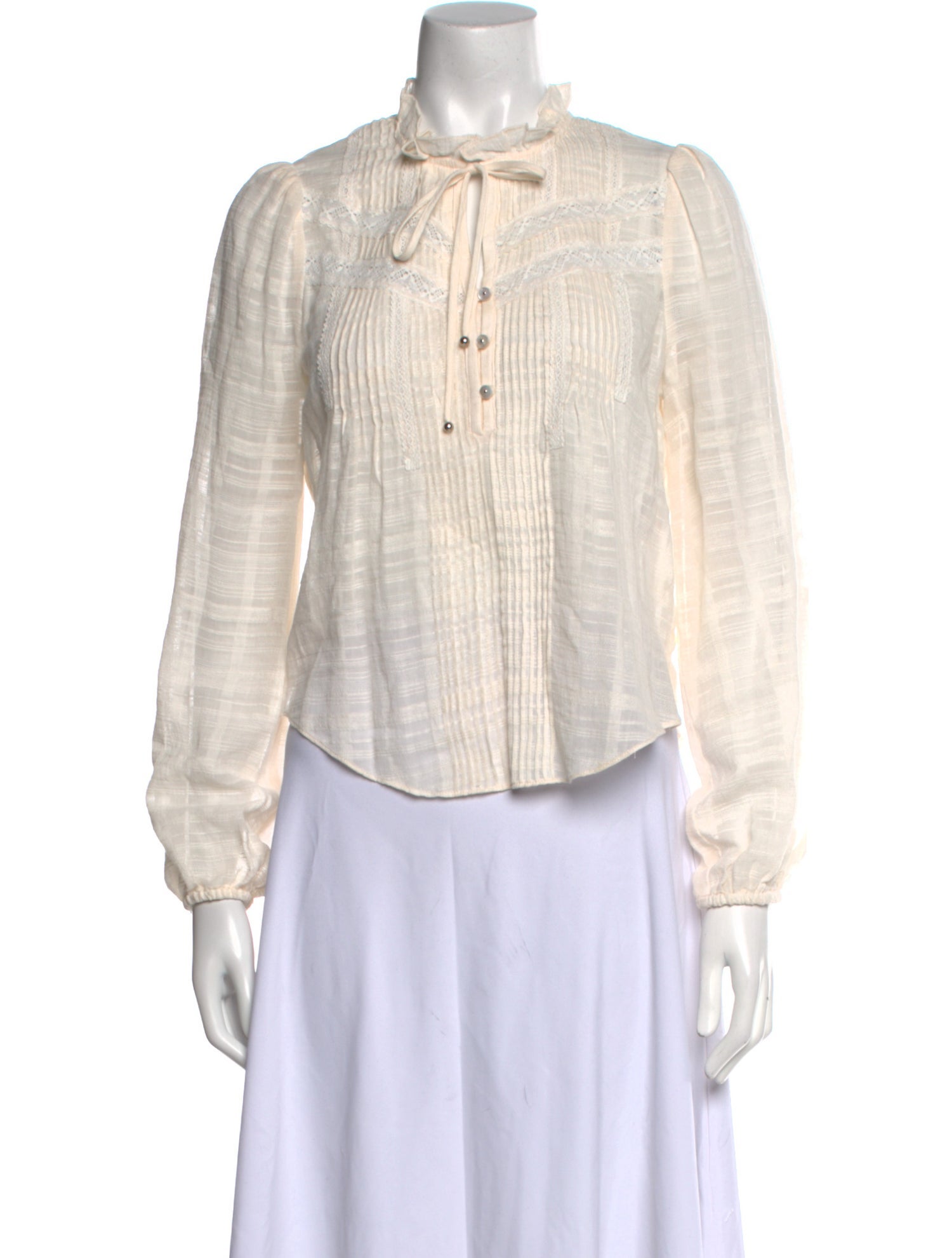 Veronica Beard Striped Mock Neck Blouse