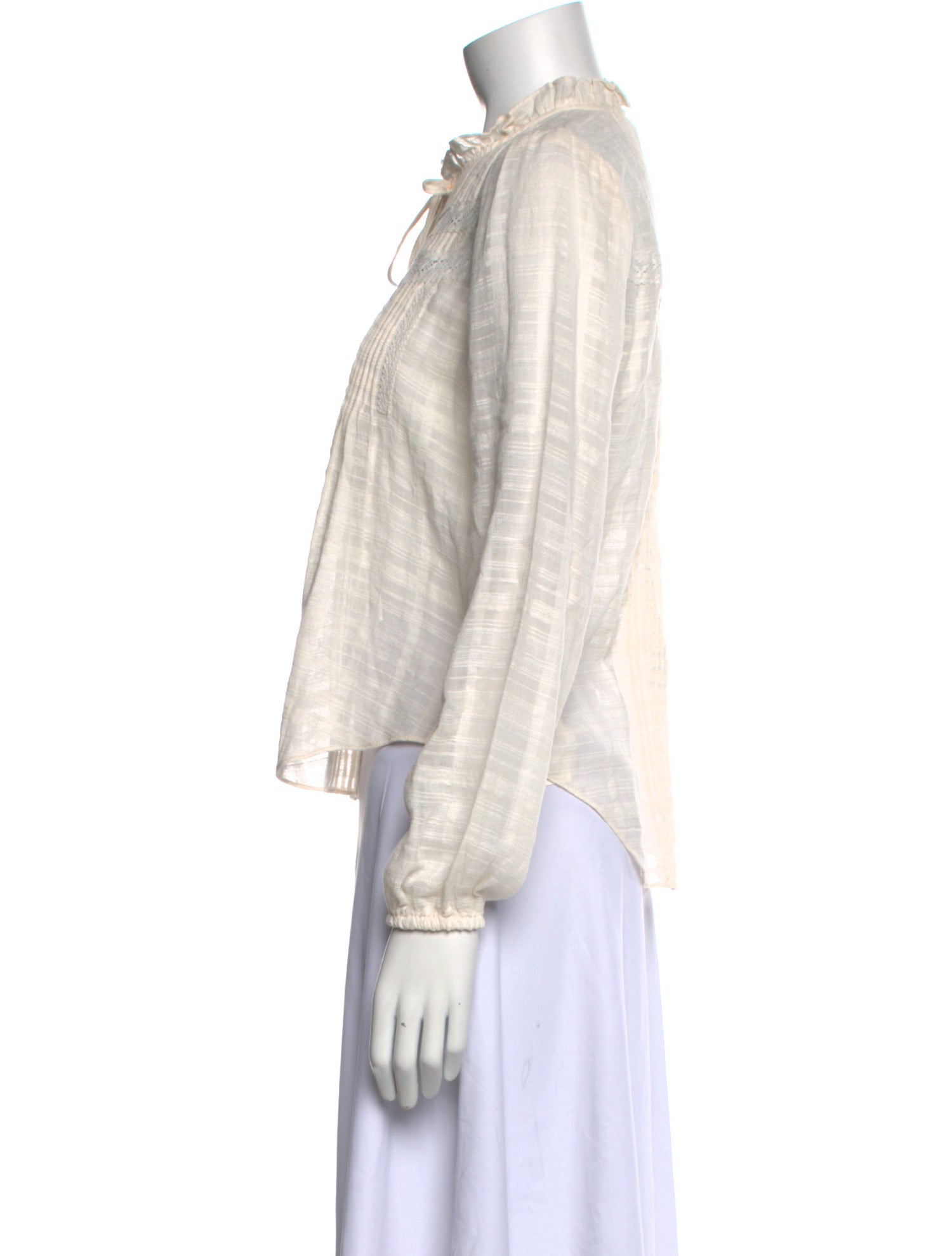 Veronica Beard Striped Mock Neck Blouse