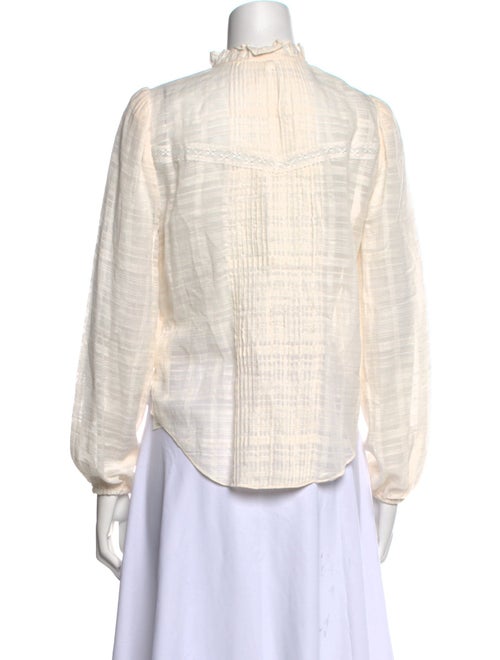 Veronica Beard Striped Mock Neck Blouse