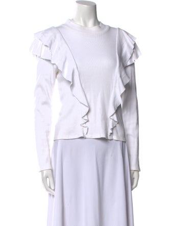 Veronica Beard Crew Neck Long Sleeve Top