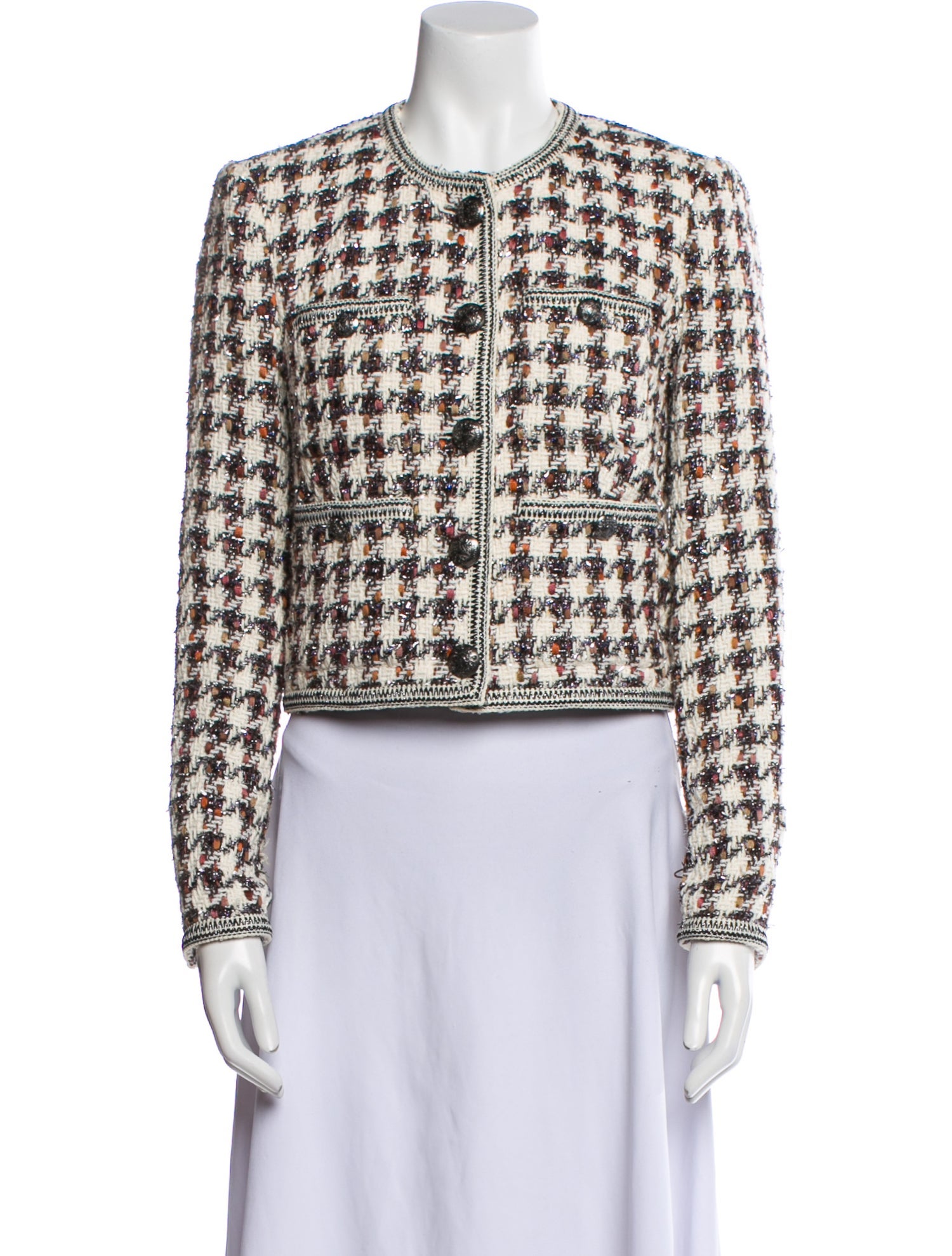 Veronica Beard Tweed Pattern Evening Jacket