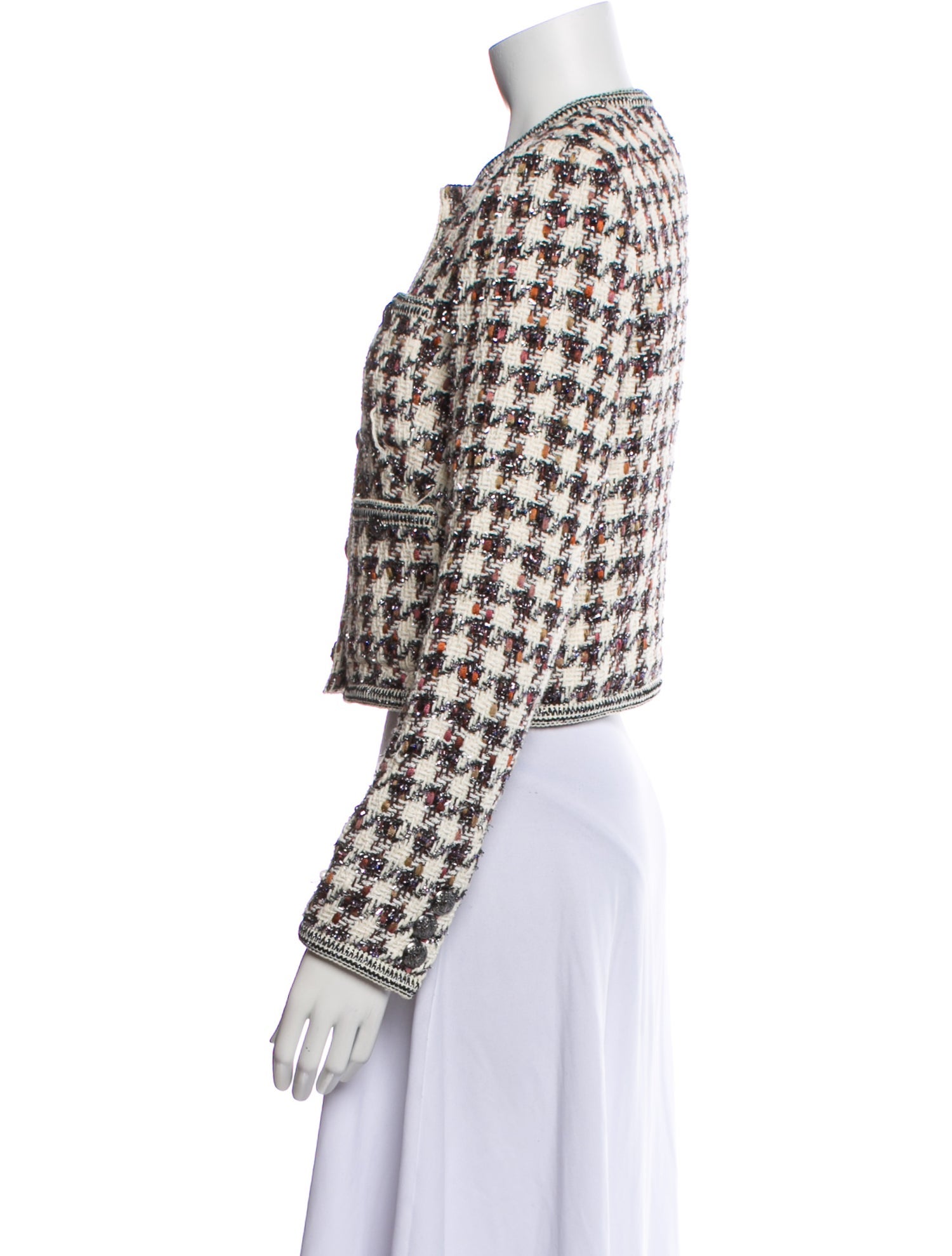 Veronica Beard Tweed Pattern Evening Jacket