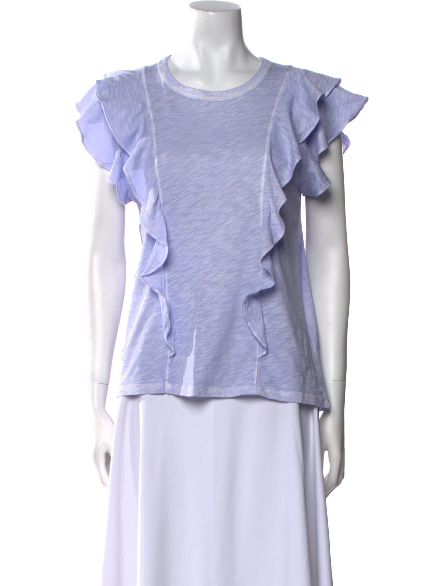 Veronica Beard Bateau Neckline Short Sleeve Tank Top