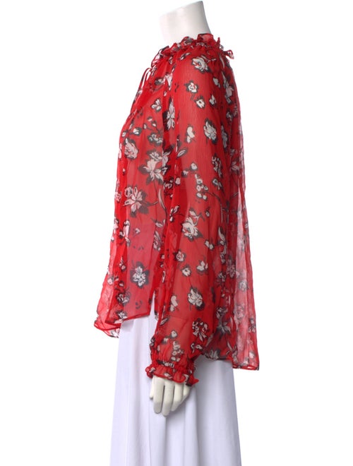 Veronica Beard Silk Floral Print Blouse