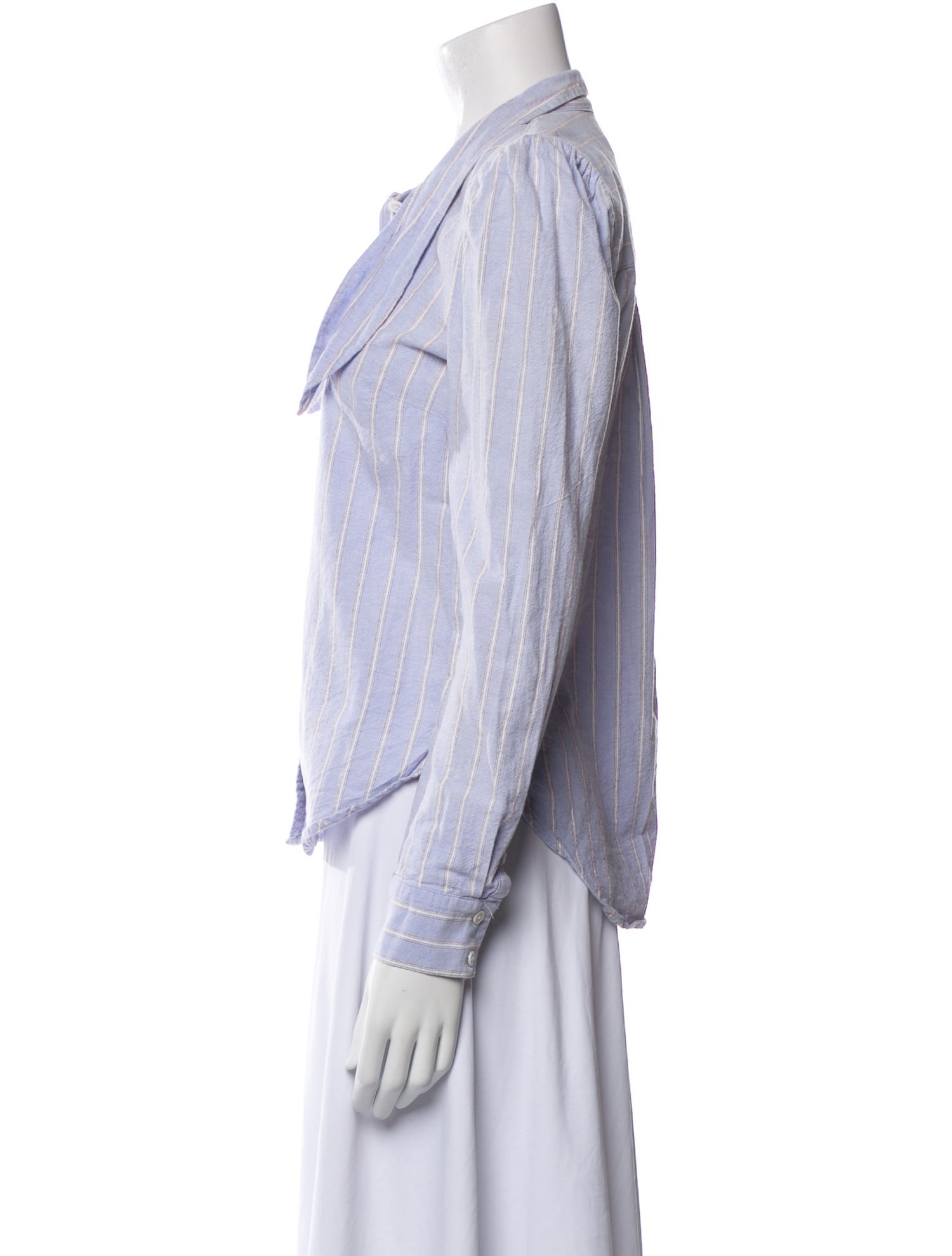 Veronica Beard Striped Long Sleeve Button-Up Top