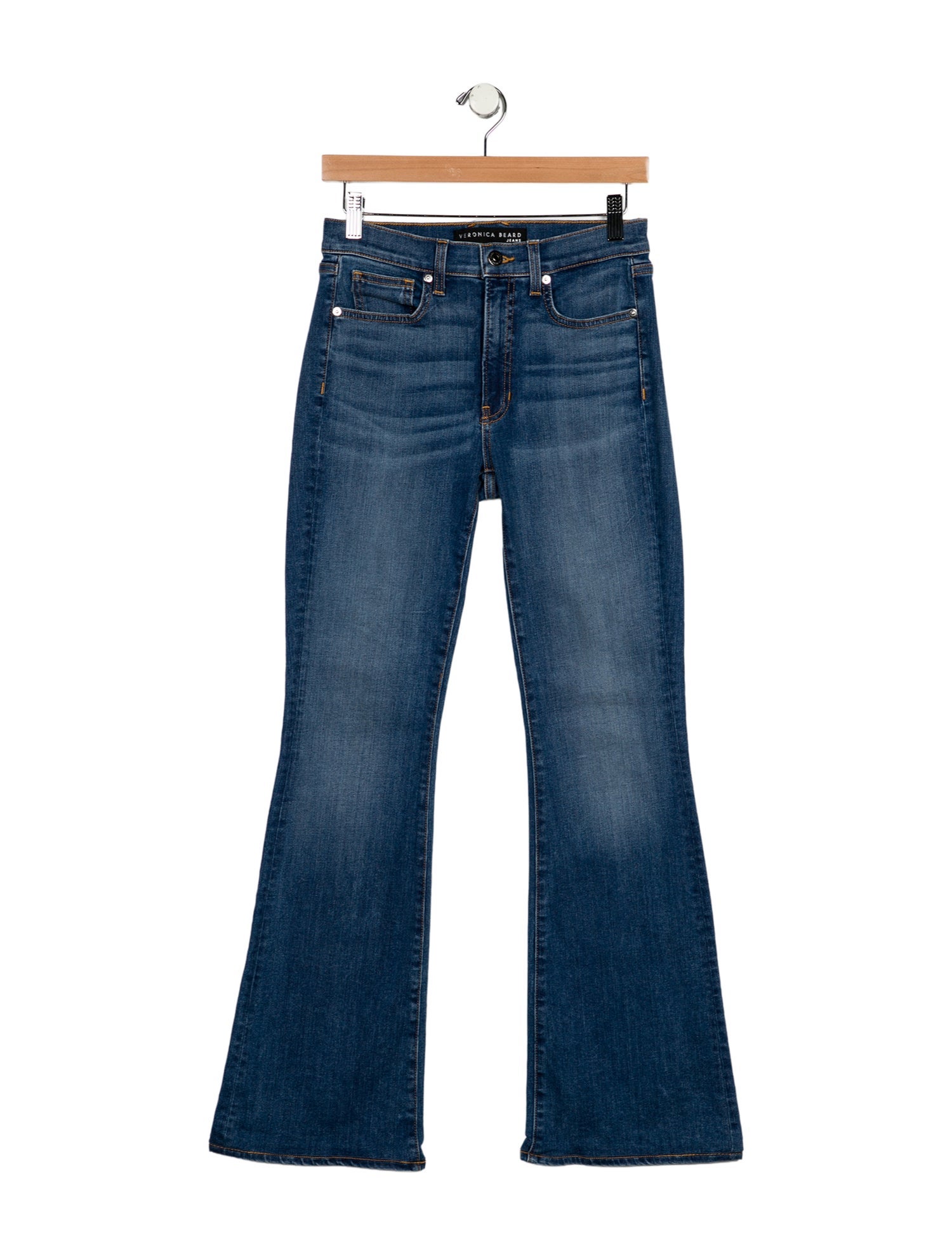 Veronica Beard Mid-Rise Wide Leg Jeans