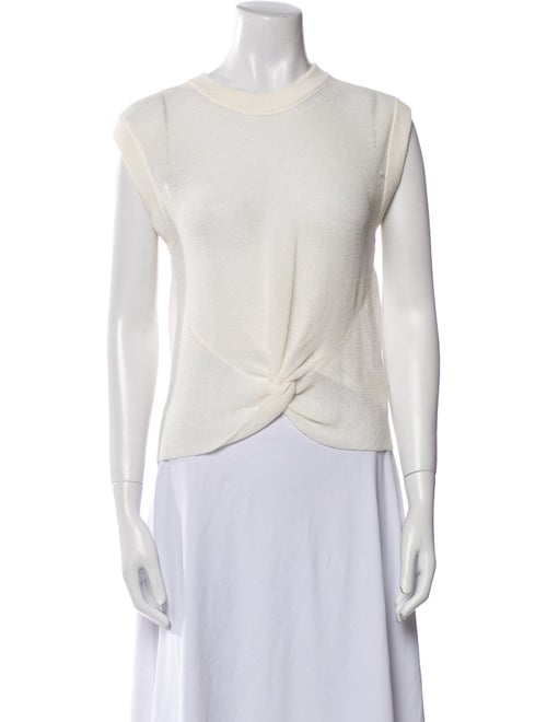 Veronica Beard Linen Crew Neck Crop Top