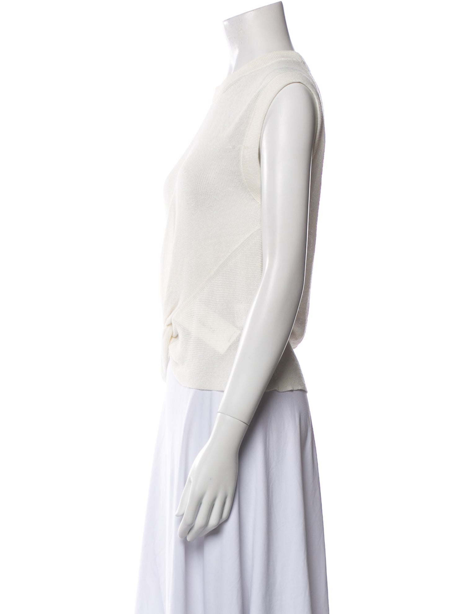 Veronica Beard Linen Crew Neck Crop Top