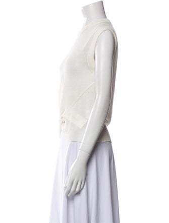 Veronica Beard Linen Crew Neck Crop Top