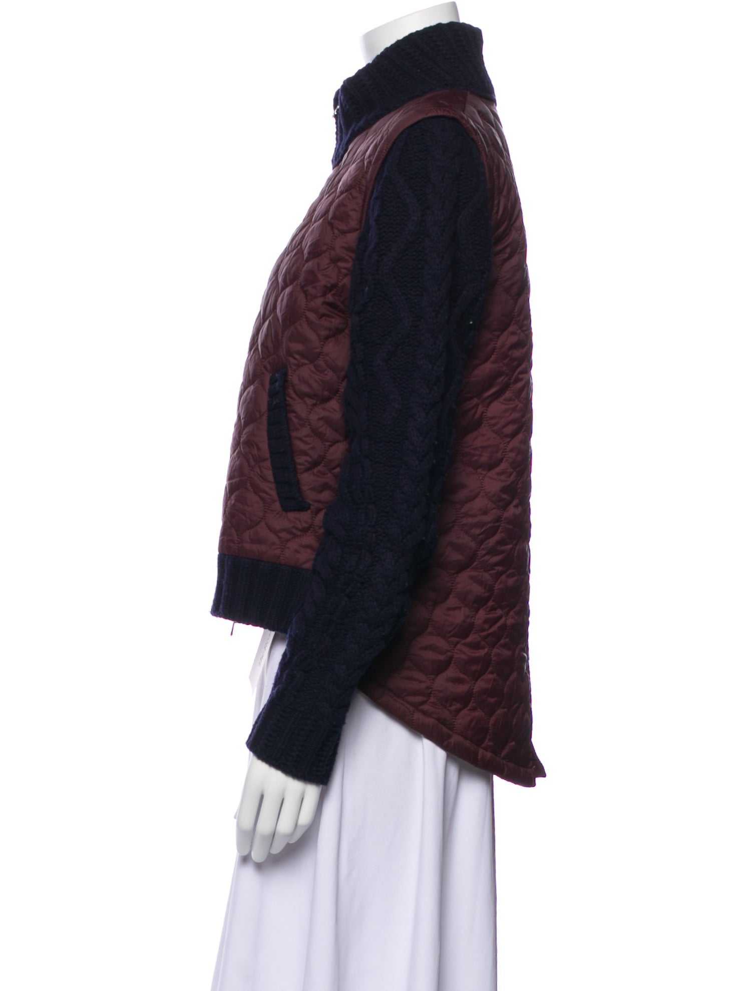 Veronica Beard Nylon Colorblock Pattern Bomber Jacket