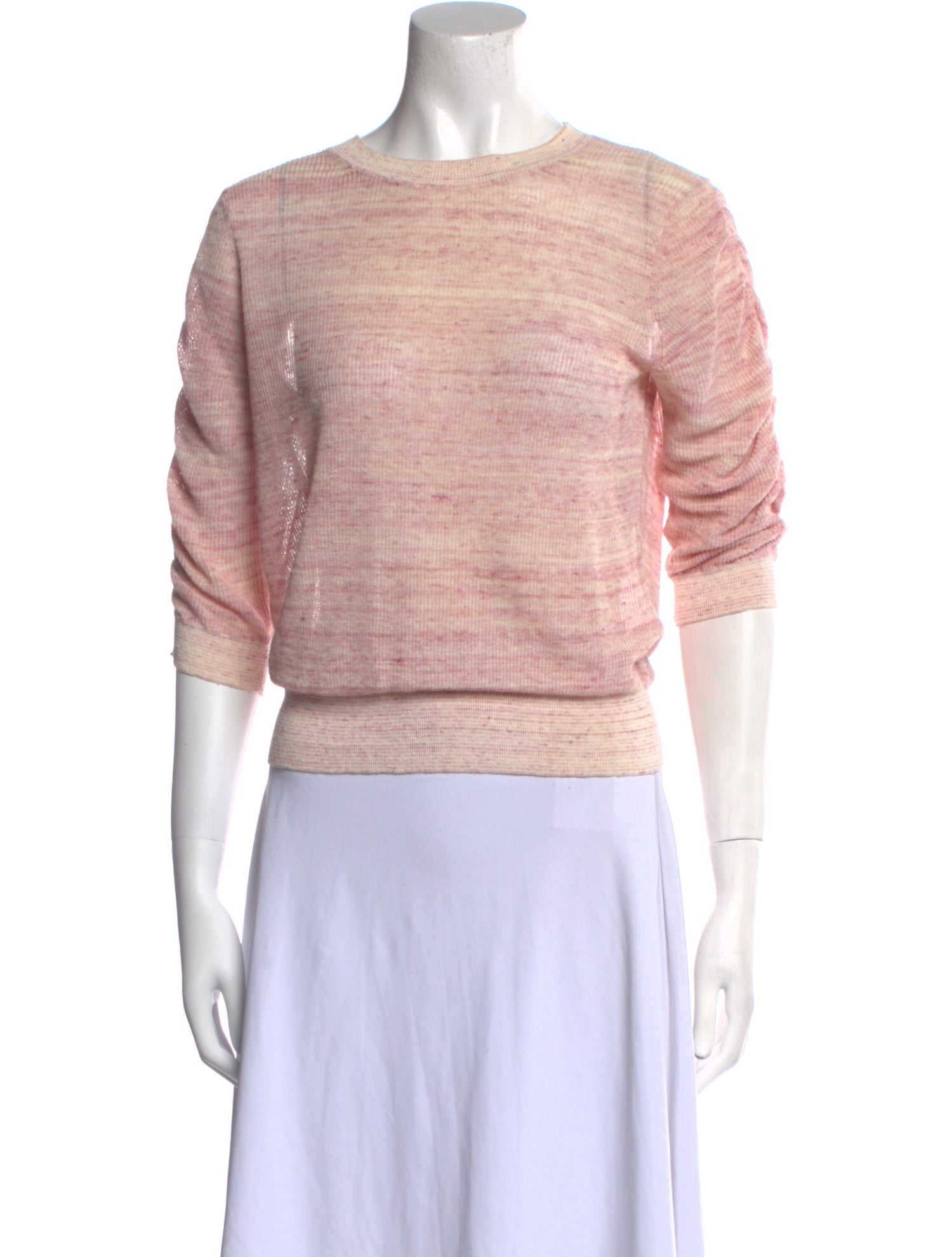 Veronica Beard Linen Bateau Neckline Crop Top