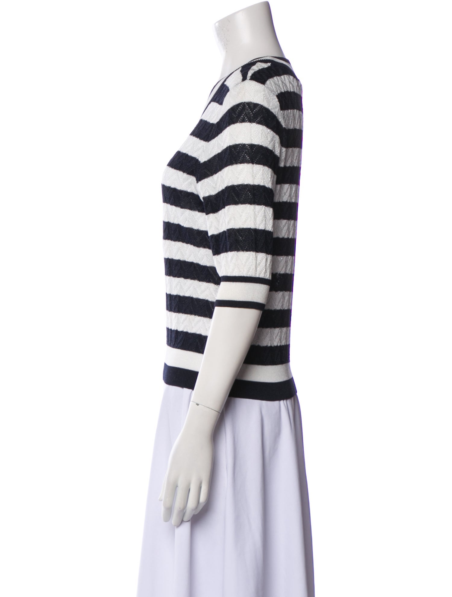 Veronica Beard Striped Scoop Neck Sweater