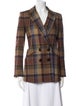 Veronica Beard Virgin Wool Plaid Print Blazer