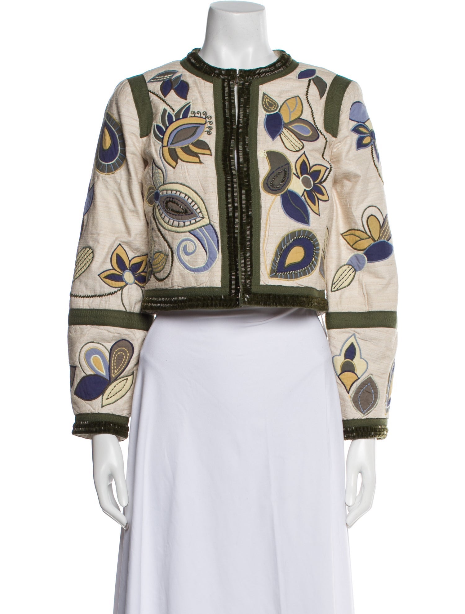 Veronica Beard Silk Floral Print Evening Jacket