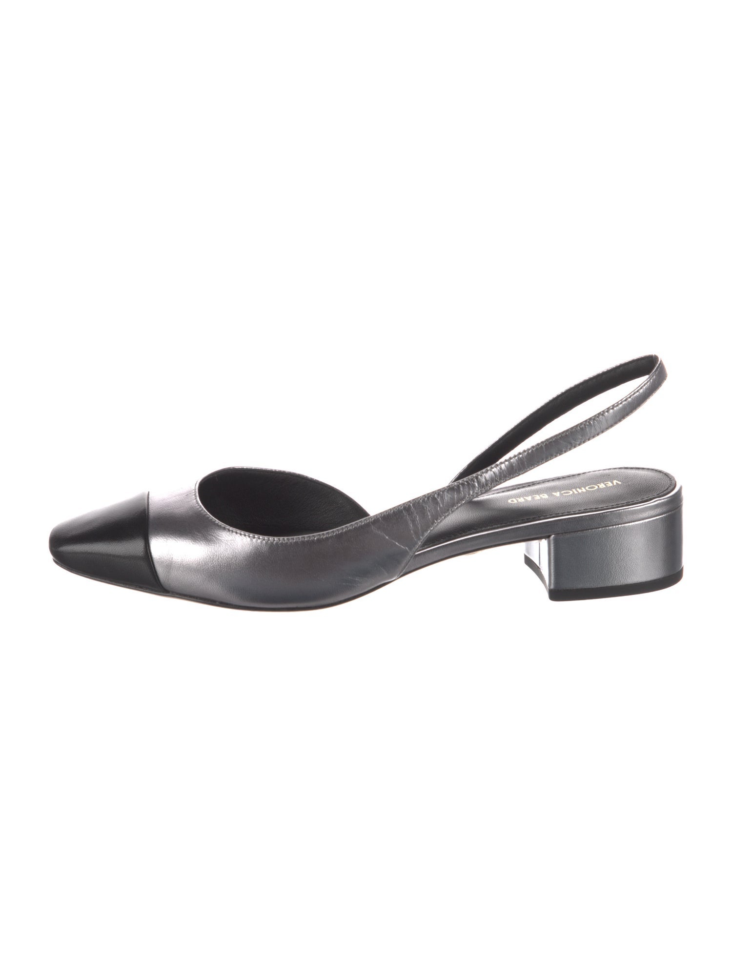 Veronica Beard Leather Colorblock Pattern Slingback Pumps