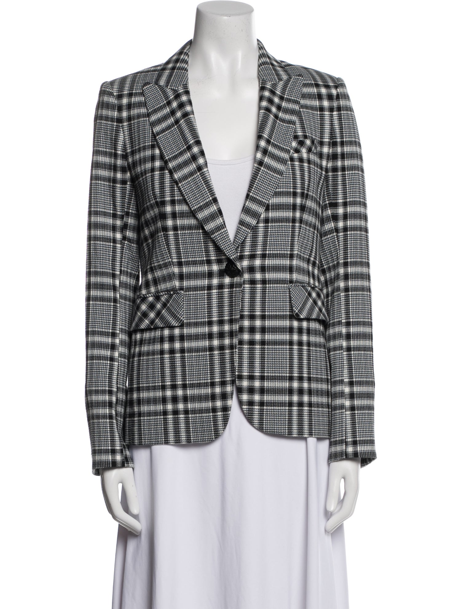 Veronica Beard Plaid Print Blazer