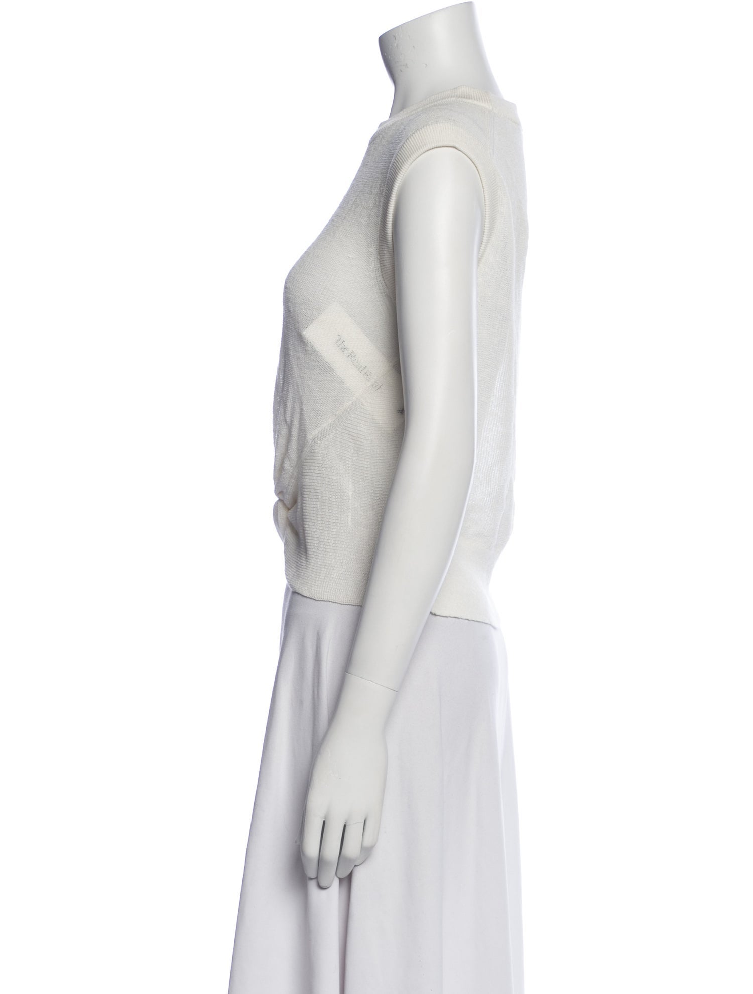 Veronica Beard Linen Crew Neck Crop Top