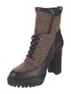 Veronica Beard Houndstooth Print Combat Boots