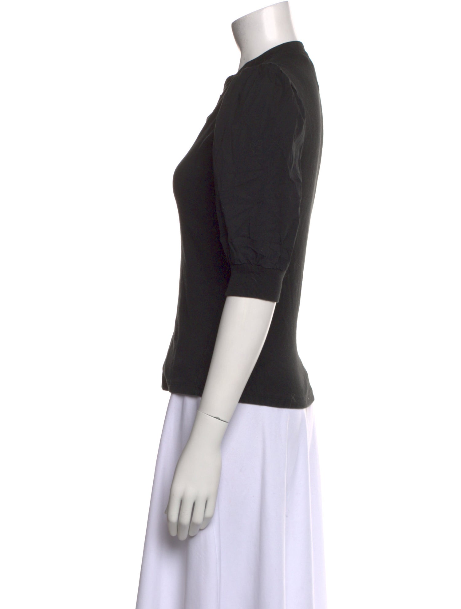 Veronica Beard V-Neck Three-Quarter Sleeve Polo