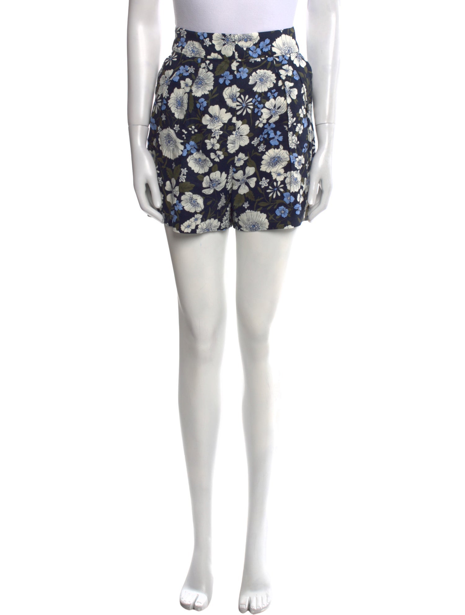 Veronica Beard Floral Print Mini Shorts