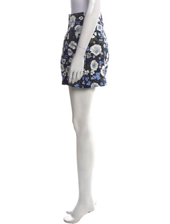 Veronica Beard Floral Print Mini Shorts