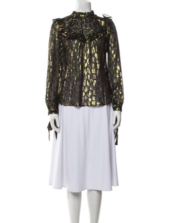 Veronica Beard Silk Patterned Blouse