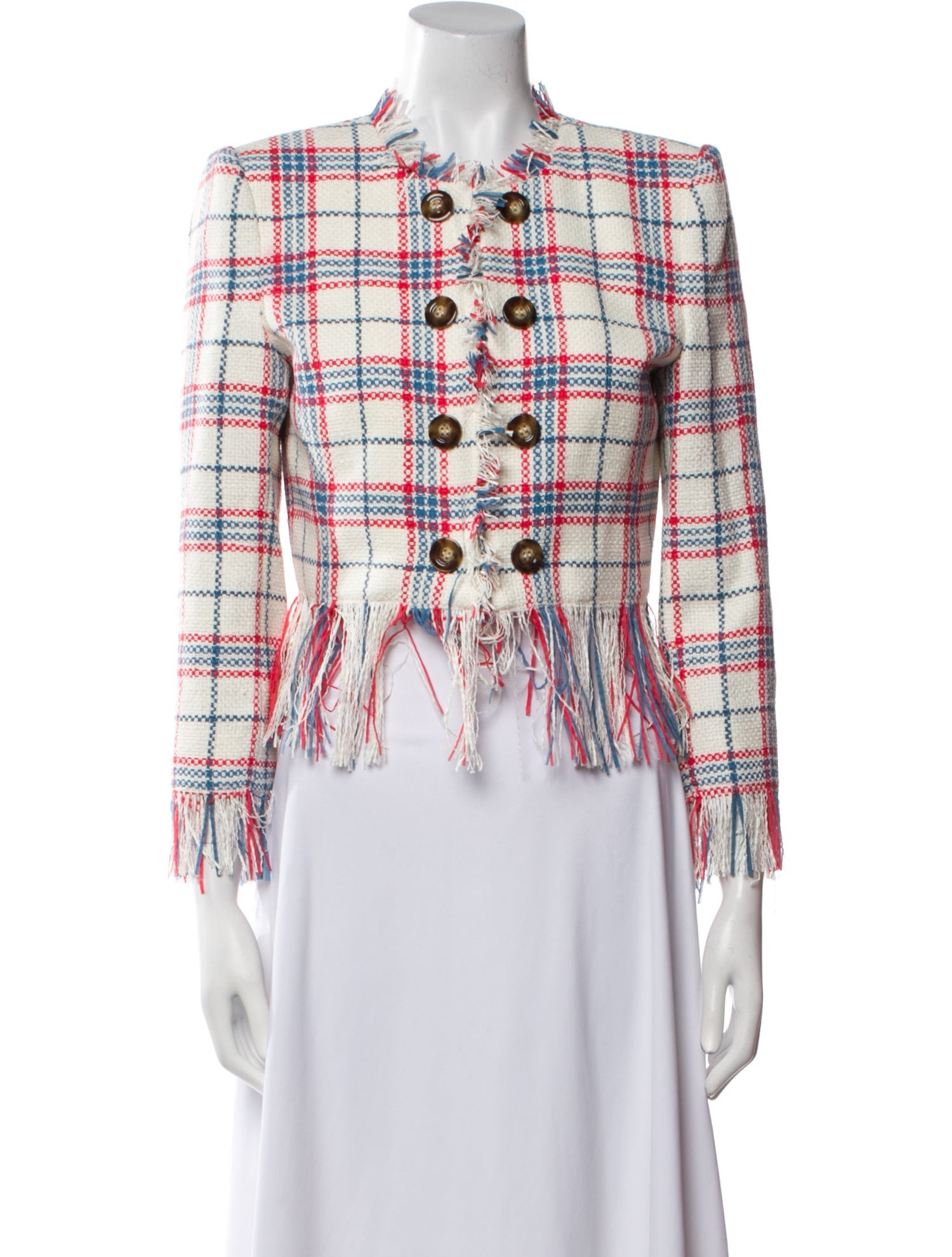 Veronica Beard Plaid Print Evening Jacket
