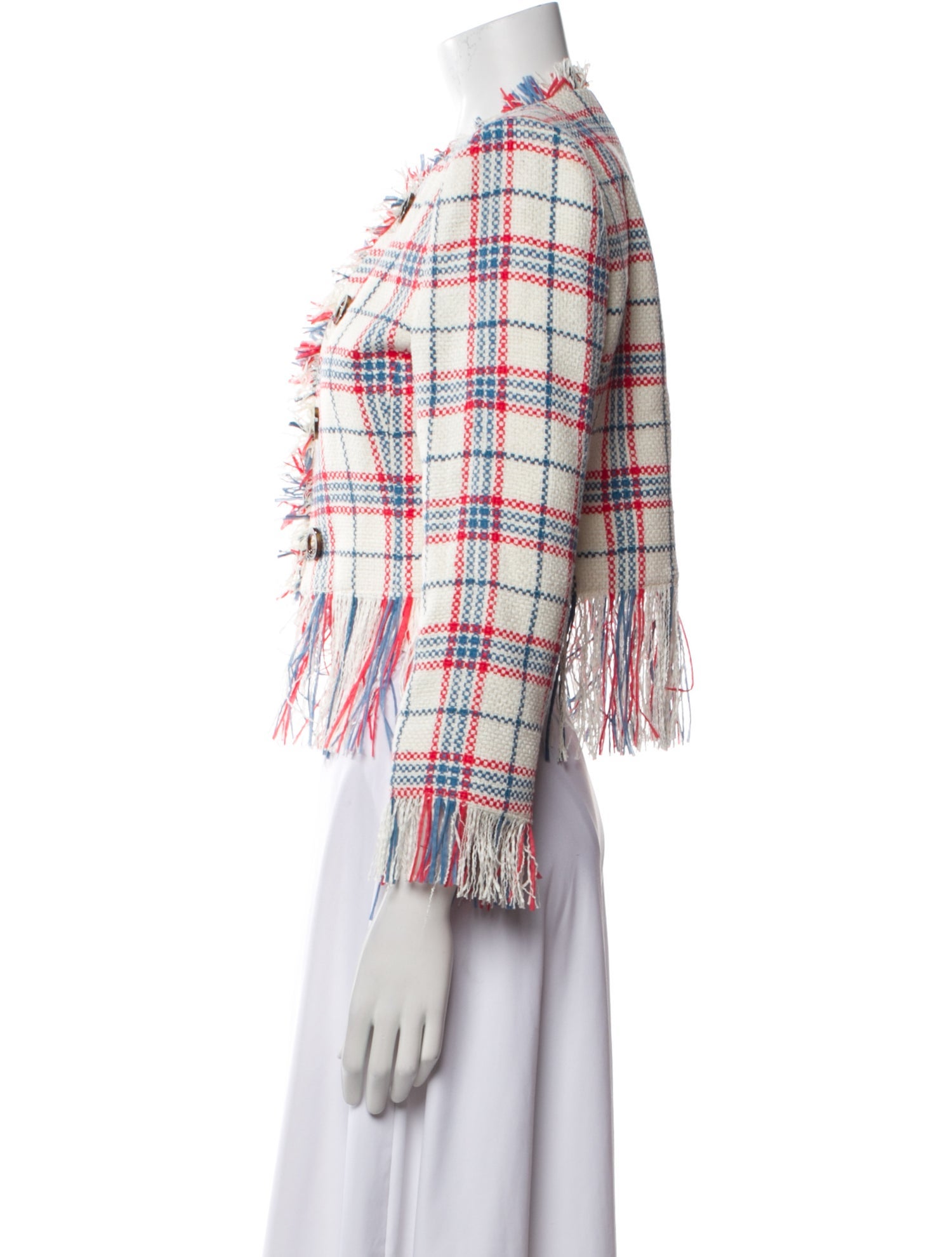 Veronica Beard Plaid Print Evening Jacket