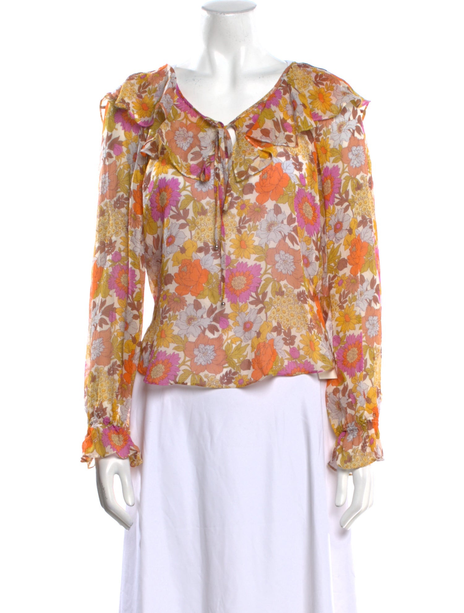 Veronica Beard Silk Floral Print Blouse