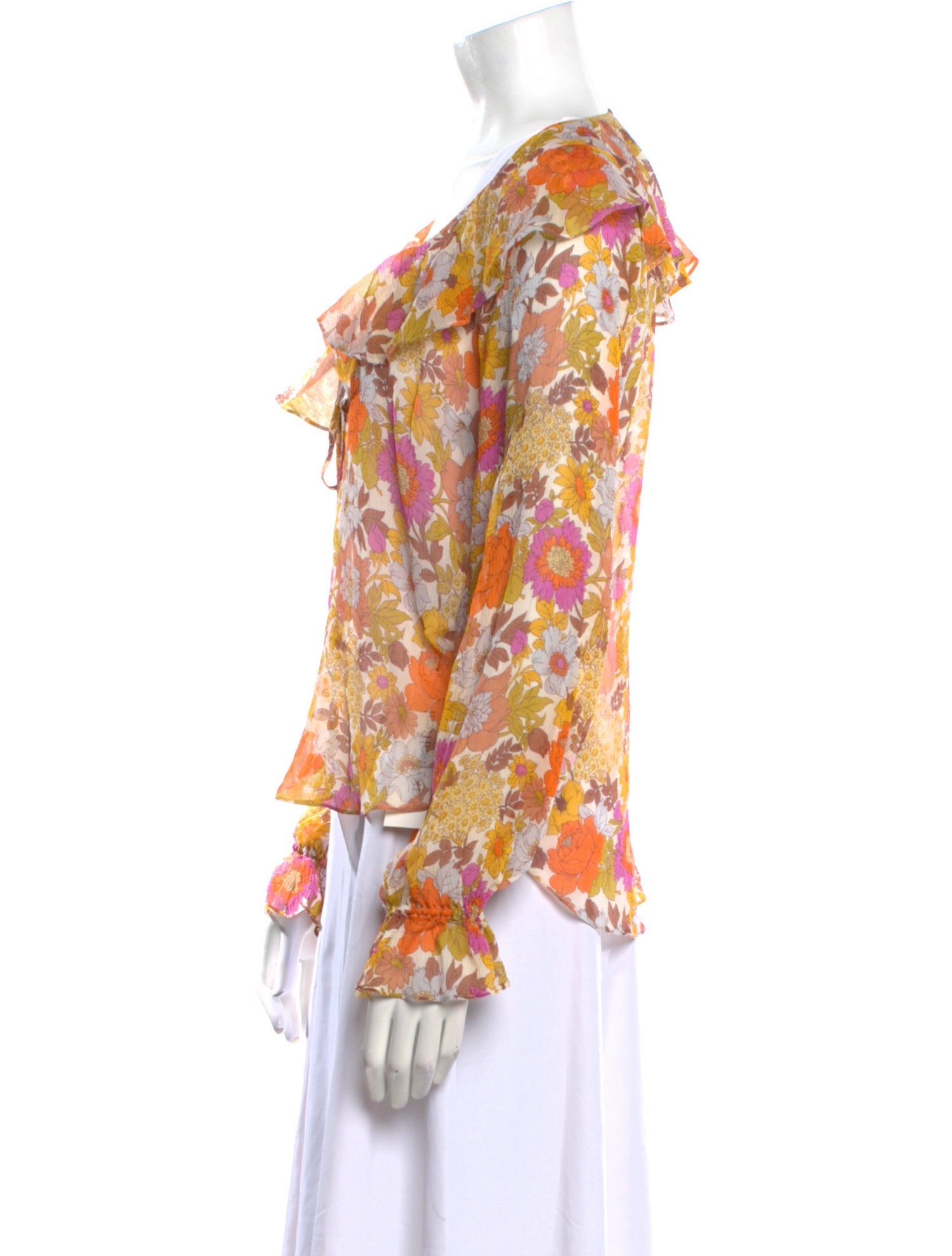 Veronica Beard Silk Floral Print Blouse