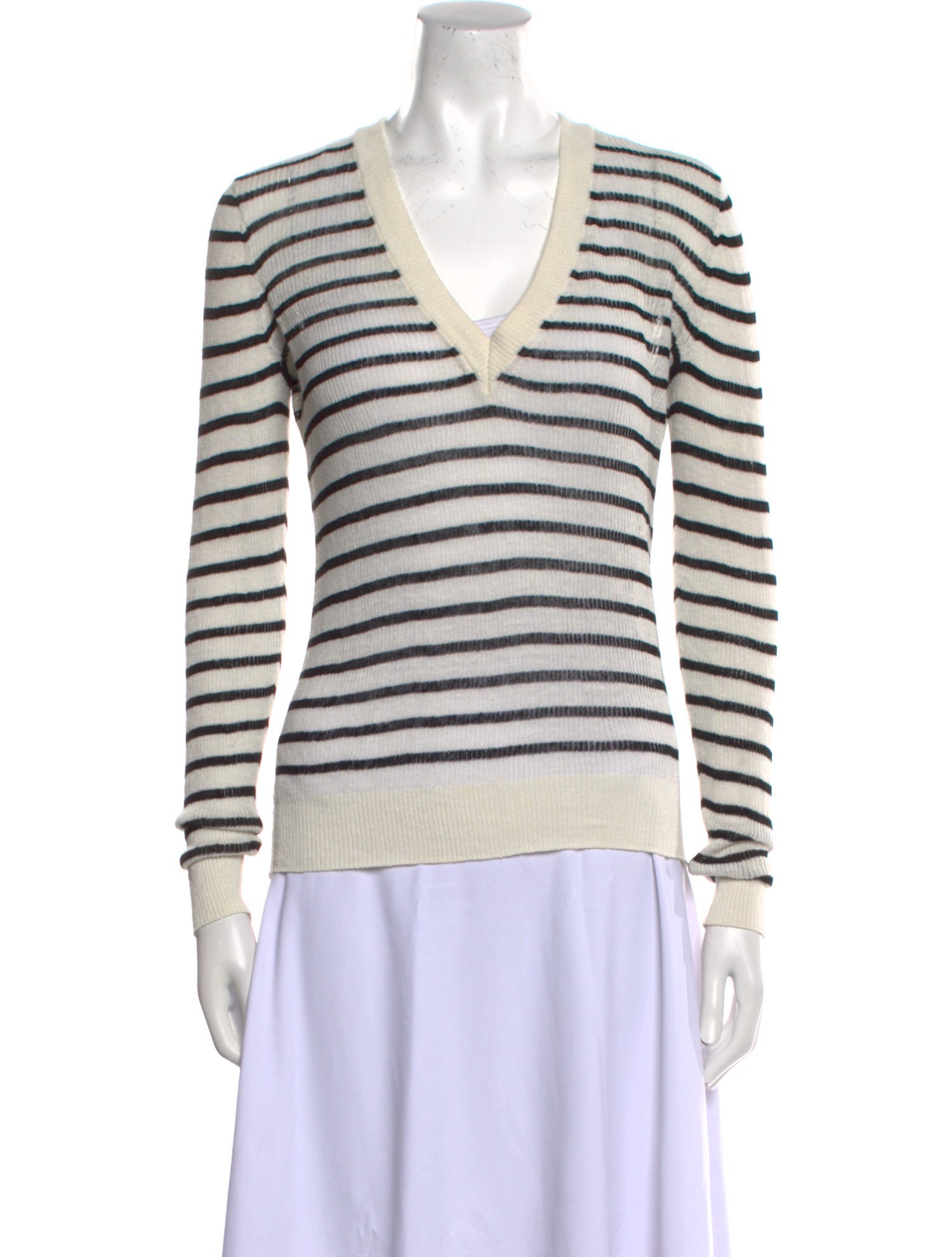 Veronica Beard Linen Striped Top