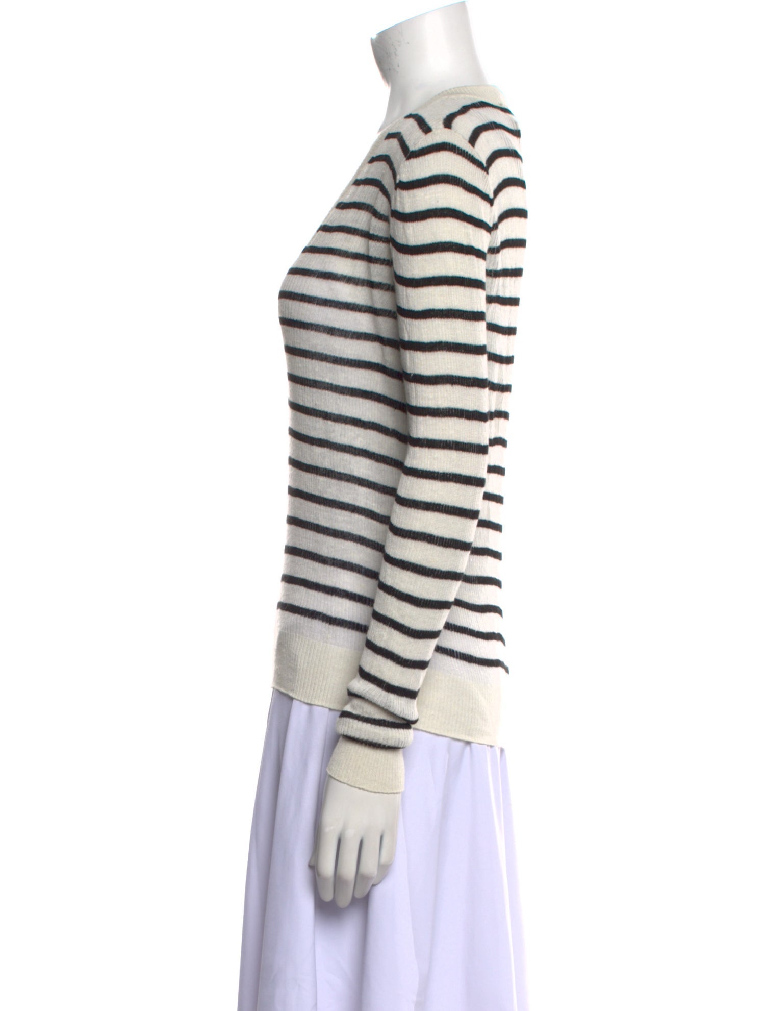 Veronica Beard Linen Striped Top