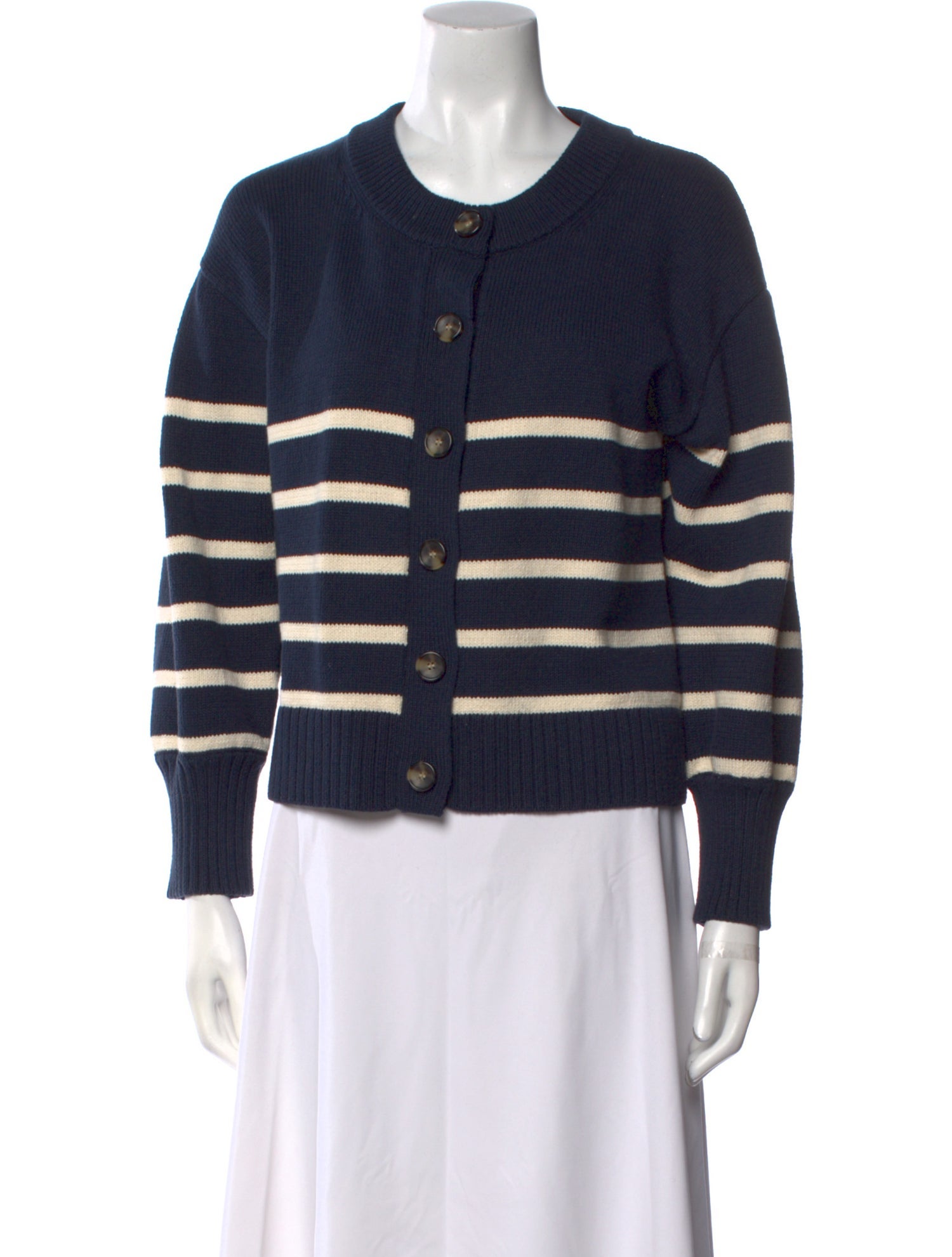 Veronica Beard Striped Scoop Neck Sweater