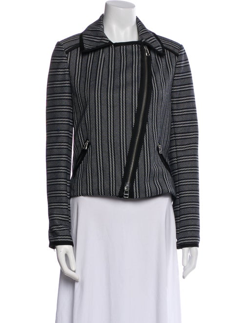 Veronica Beard Houndstooth Print Biker Jacket
