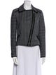 Veronica Beard Houndstooth Print Biker Jacket