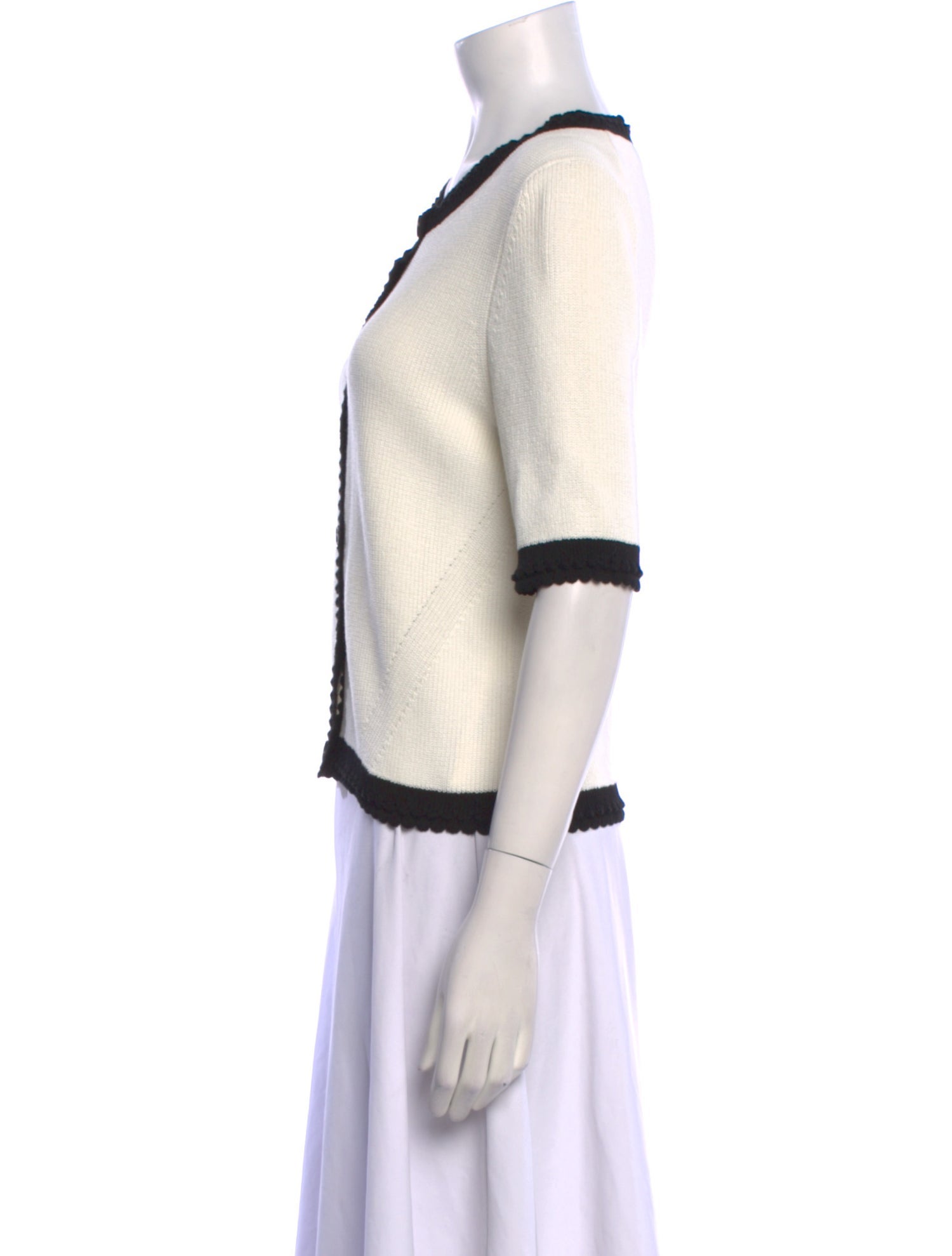 Veronica Beard Mock Neck Three-Quarter Sleeve Crop Top