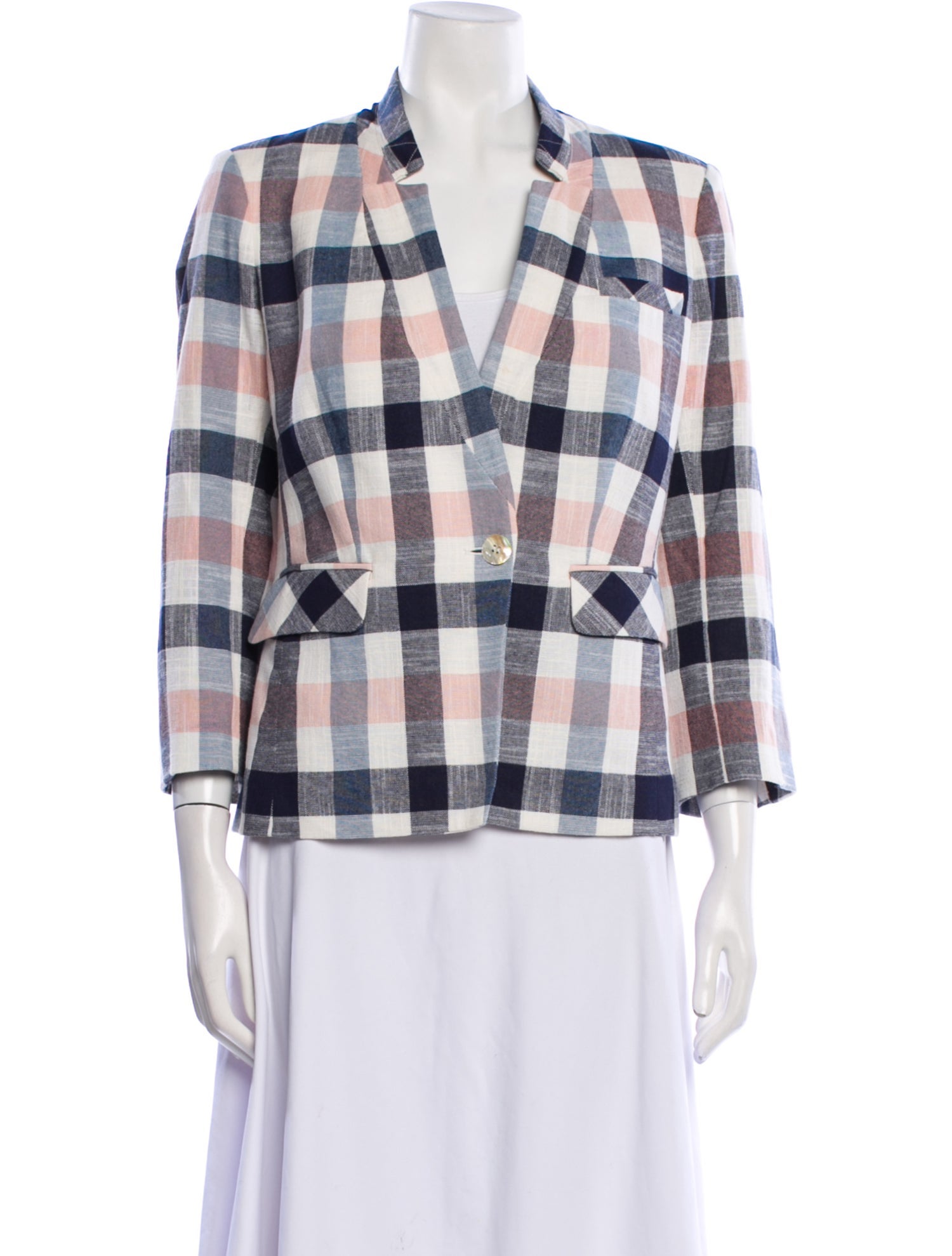 Veronica Beard Plaid Print Blazer